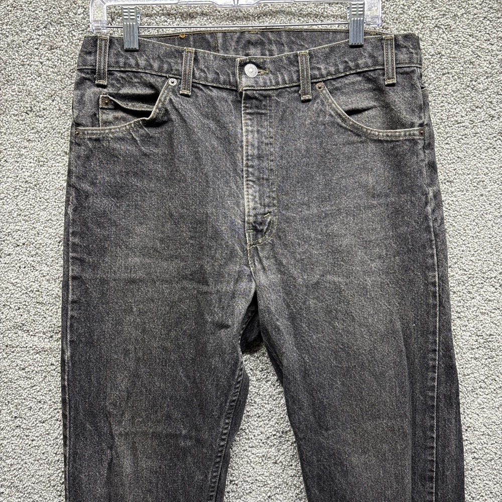 Vintage Levi's 40505-0259 505 Denim Black Jeans Orange‎ Tab USA 32x34 Distressed - Picture 5 of 14